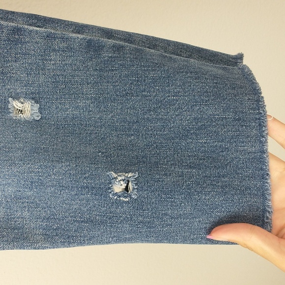 Y2K Vintage Abercrombie & Fitch Womens Cut Off Raw Waist Crop Button Fly Jeans 4 - Picture 6 of 13